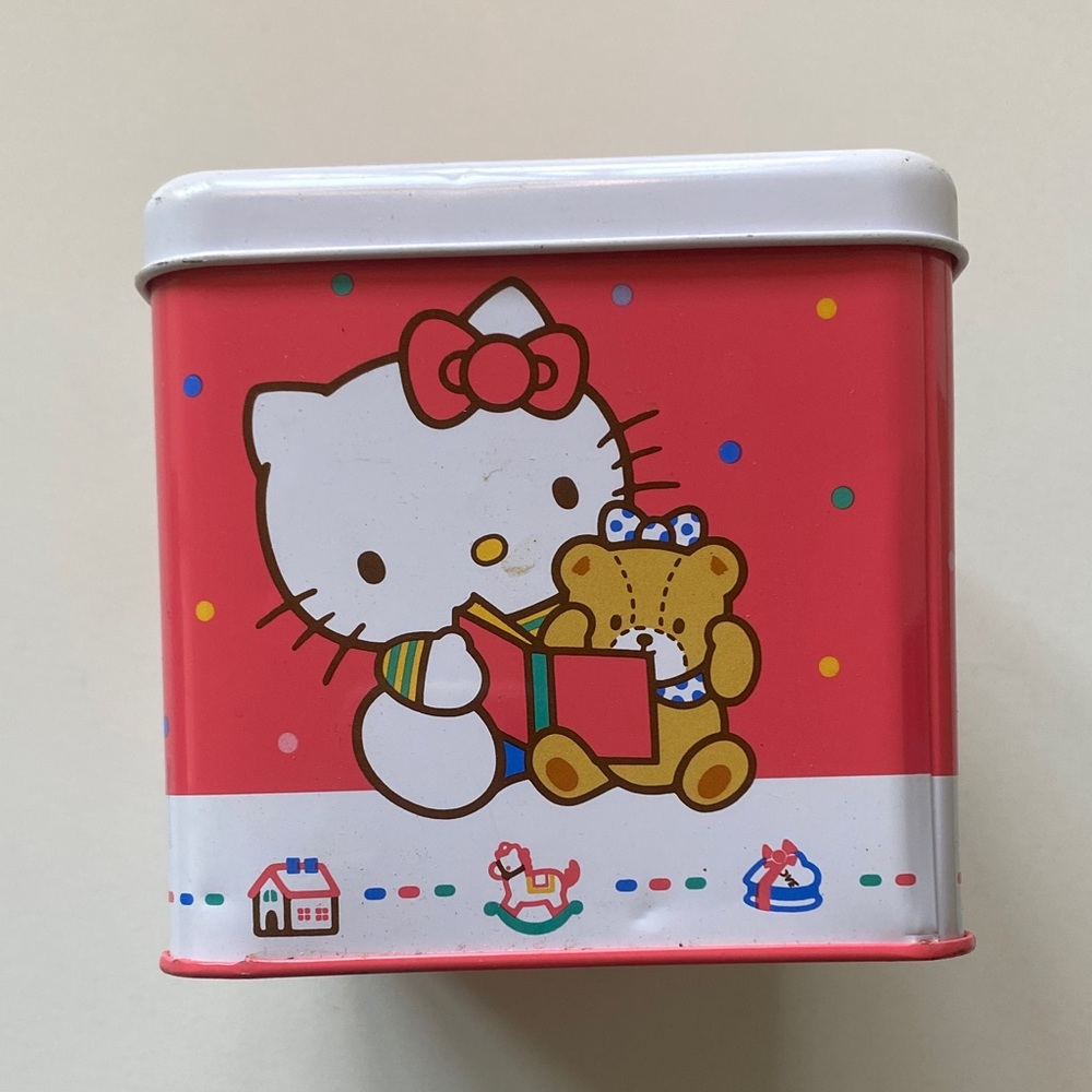 HELLO KITTY TIN METAL MINI-LUNCH BOX CARRYING CASE Vintage - Picture 4 of 7